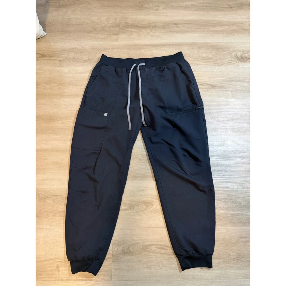 Fabletics Jogger Pants Black XL Mens Activewear Cargo Pockets Drawstring